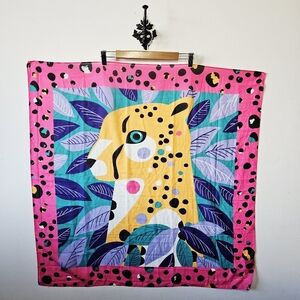 Erstwilder x Pete Cromer Choosy Cheetah Square Scarf Pink Leopard